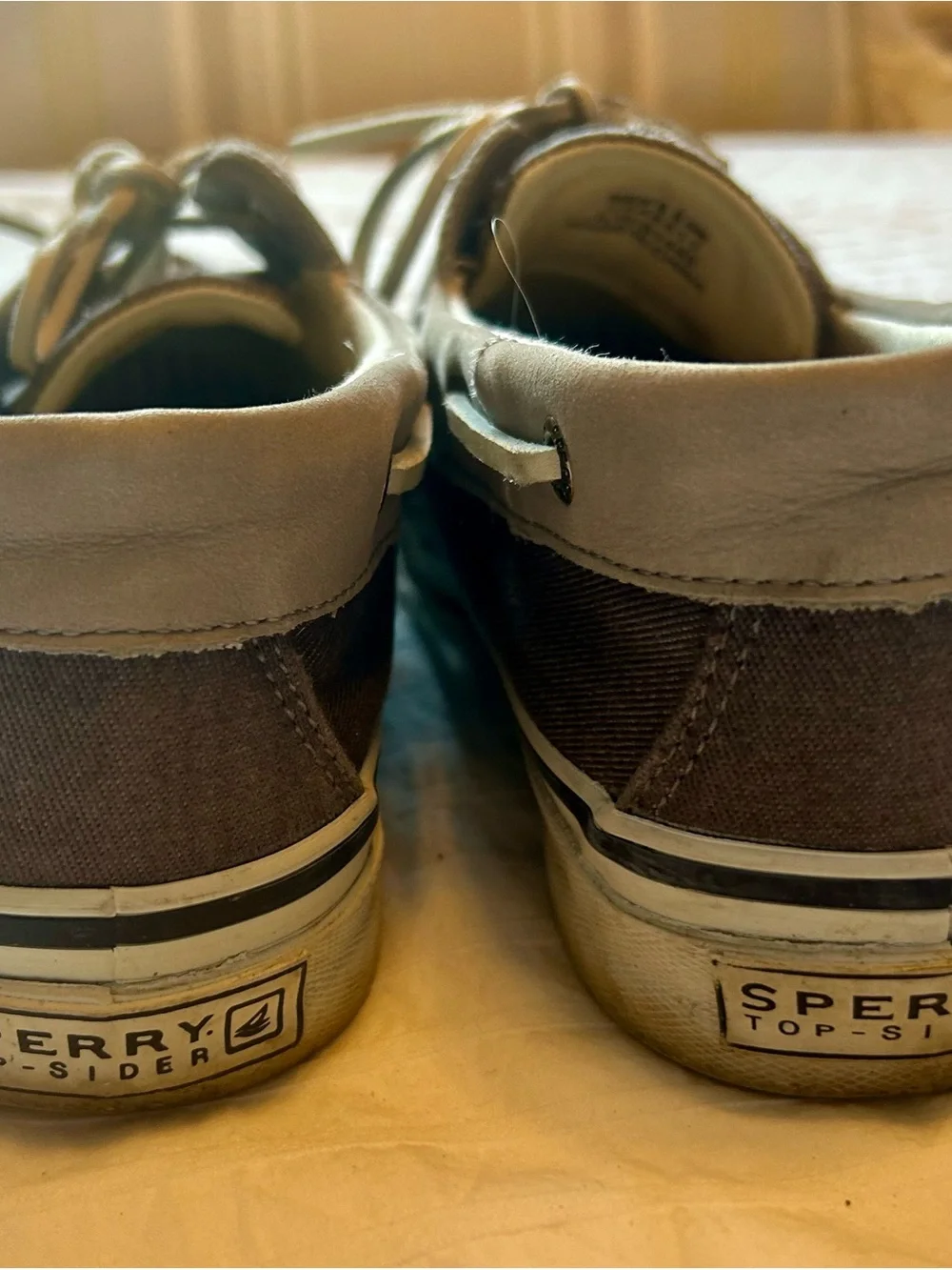 Sperry Men’s  Gray Canvas Two-Tone Boat Shoes